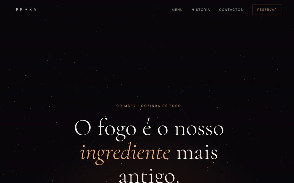 Página inicial do site BRASA